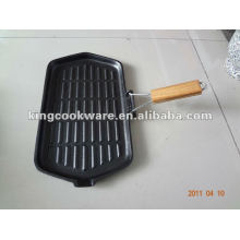 Cast Iron Grill with Folding Handle
